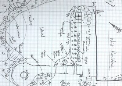 general field sketch for landscape construction upon site visit