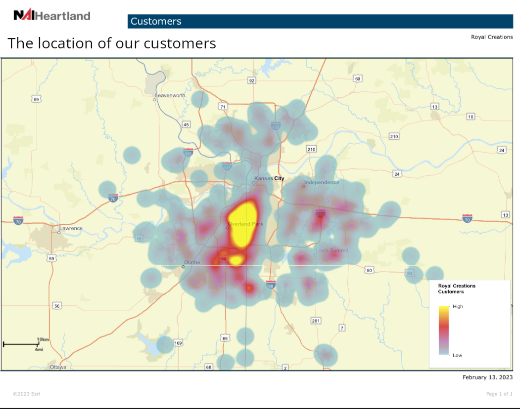 A map showing our current customer distribution.